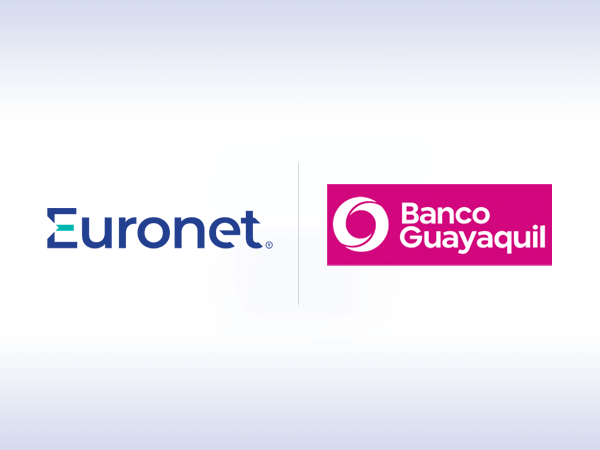 An image with the logos for Euronet and Banco Guayaquil