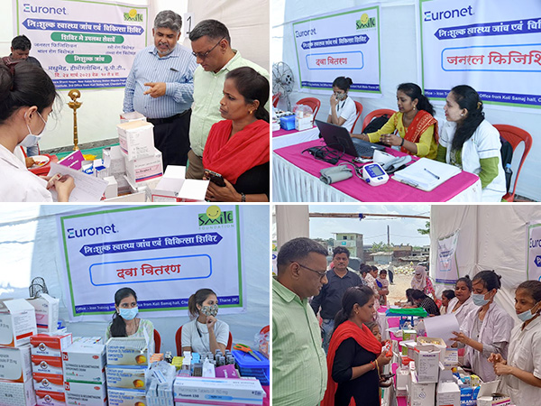 Four photos from Euronet India's free health care clinic