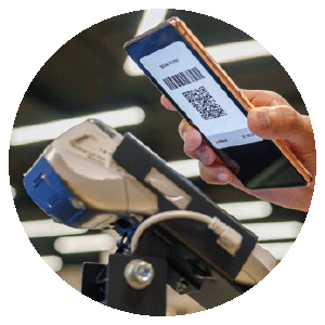 A photo of a financial transaction using a qr code on a smartphone