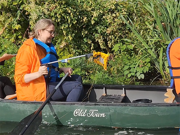 Ria employees in Berlin spend a day removing plastic and other debris from the waterway.