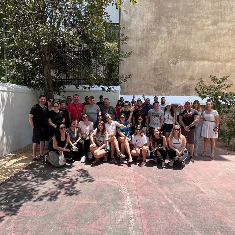 An image of Euronet employees serving at a Day of Caring in Greece