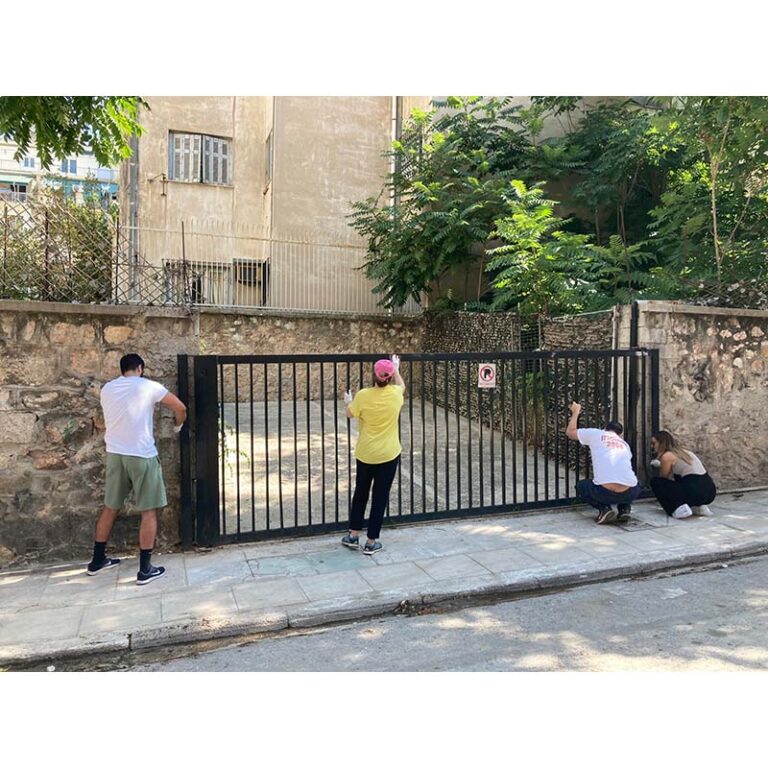 An image of Euronet employees serving at a Day of Caring in Greece