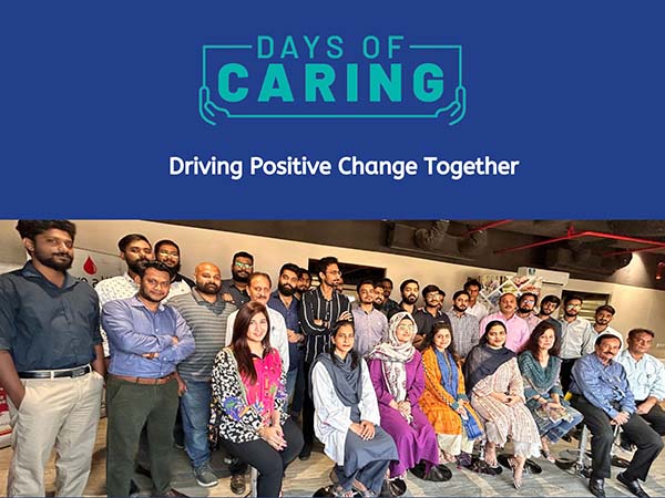 An image showing Euronet Pakistan employees organizing a blood drive for Days of Caring 2023