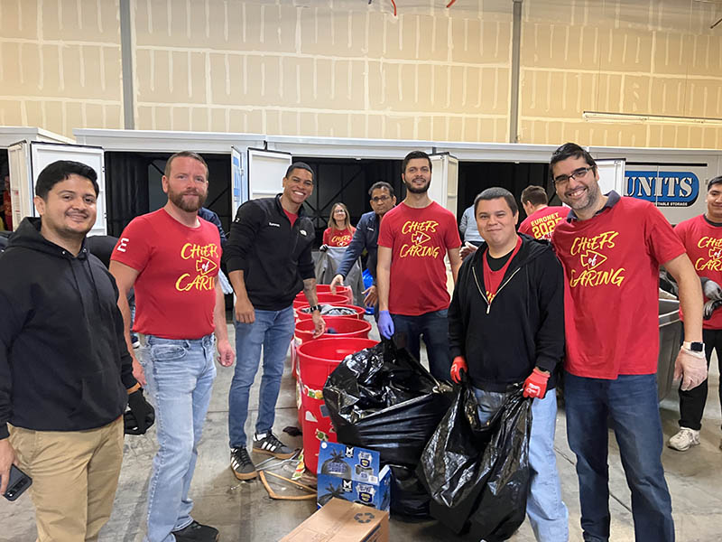 A photo of Euronet employees at one of their Days of Caring during the 2025 holiday season