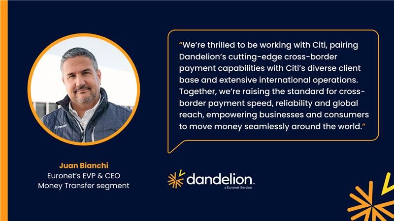 An image of and quote from Juan Bianci, Euronet’s EVP & CEO Money Transfer segment